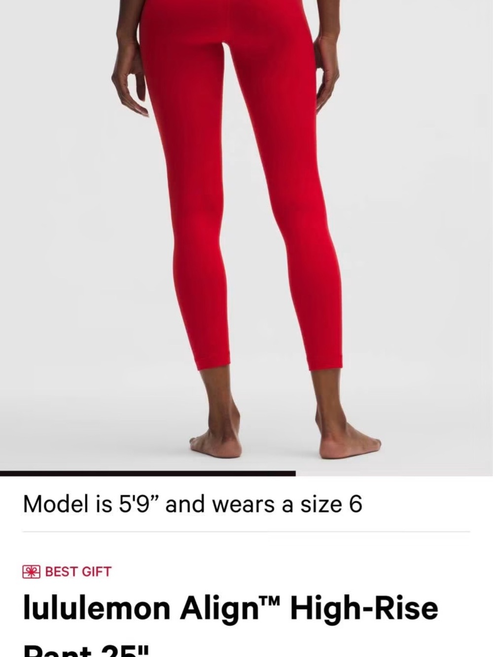 Lululemon red align leggings size 0 - 25 inch length - Picture 2 of 2